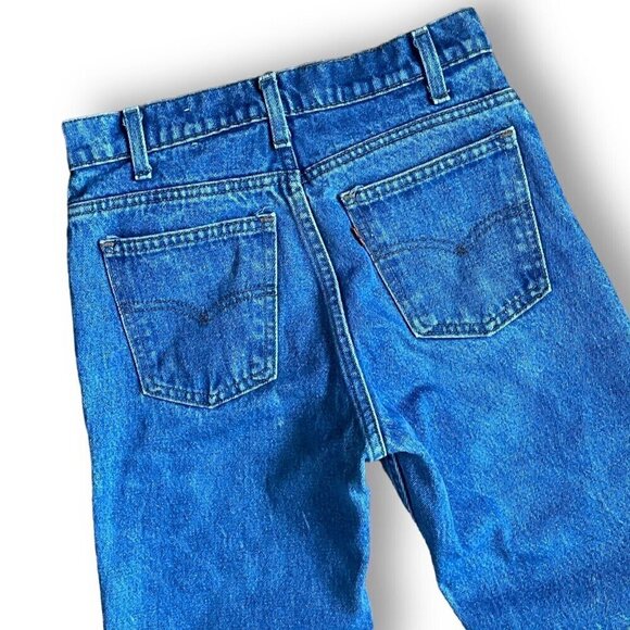 Vintage 1980s Levis 536 Womens Jeans 27x27 High Waist Raw Hem Denim Orange Tab - Picture 9 of 16